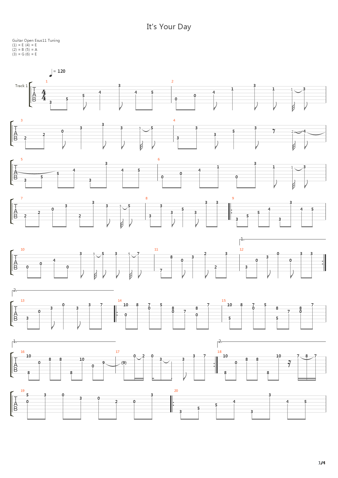 It's Your Day吉他谱