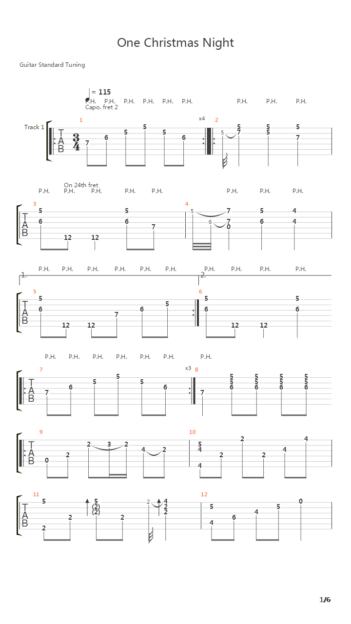 One Christmas Night吉他谱