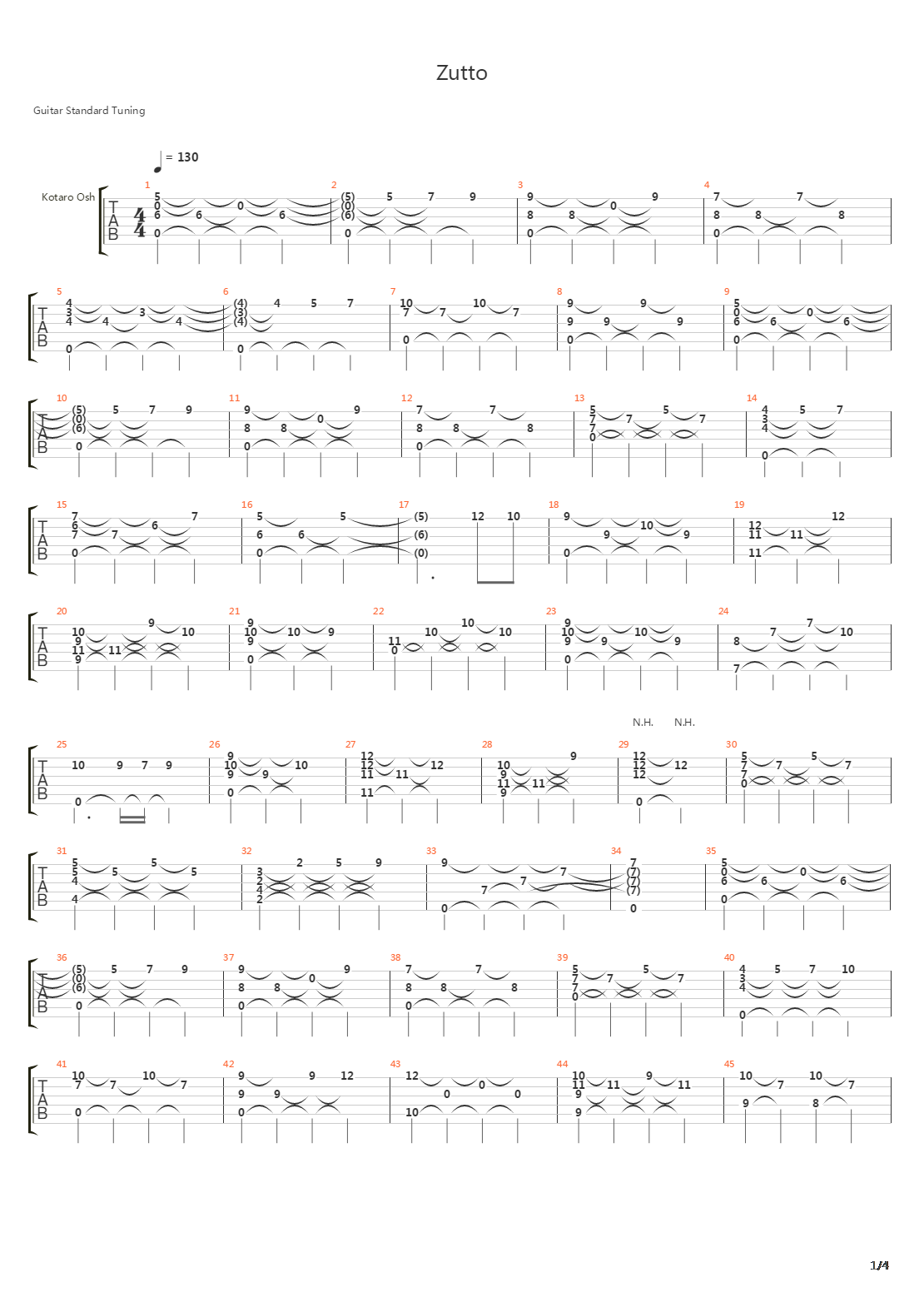 Zutto吉他谱