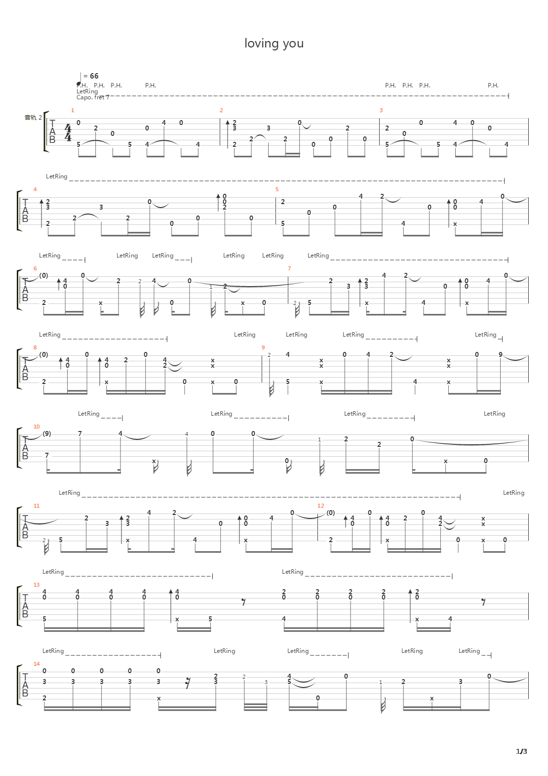 Lovin' You吉他谱