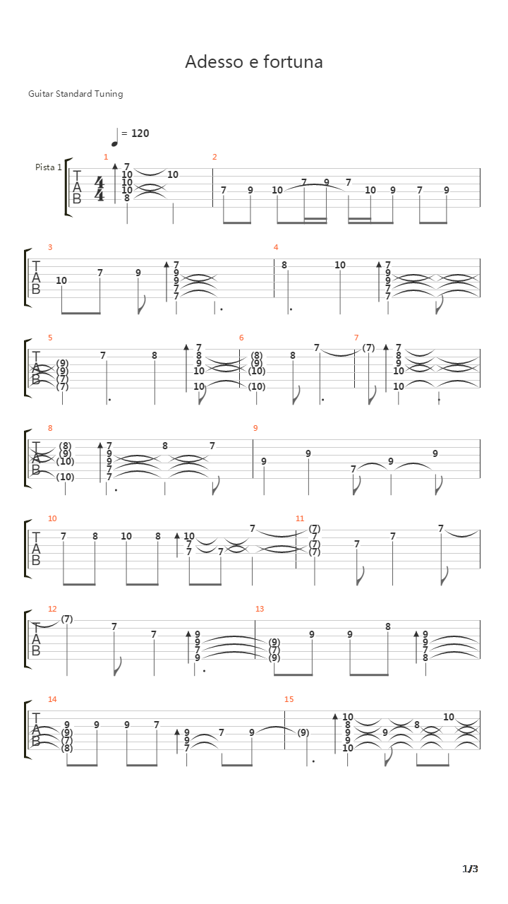 Adesso E Fortuna(炎与永远)吉他谱