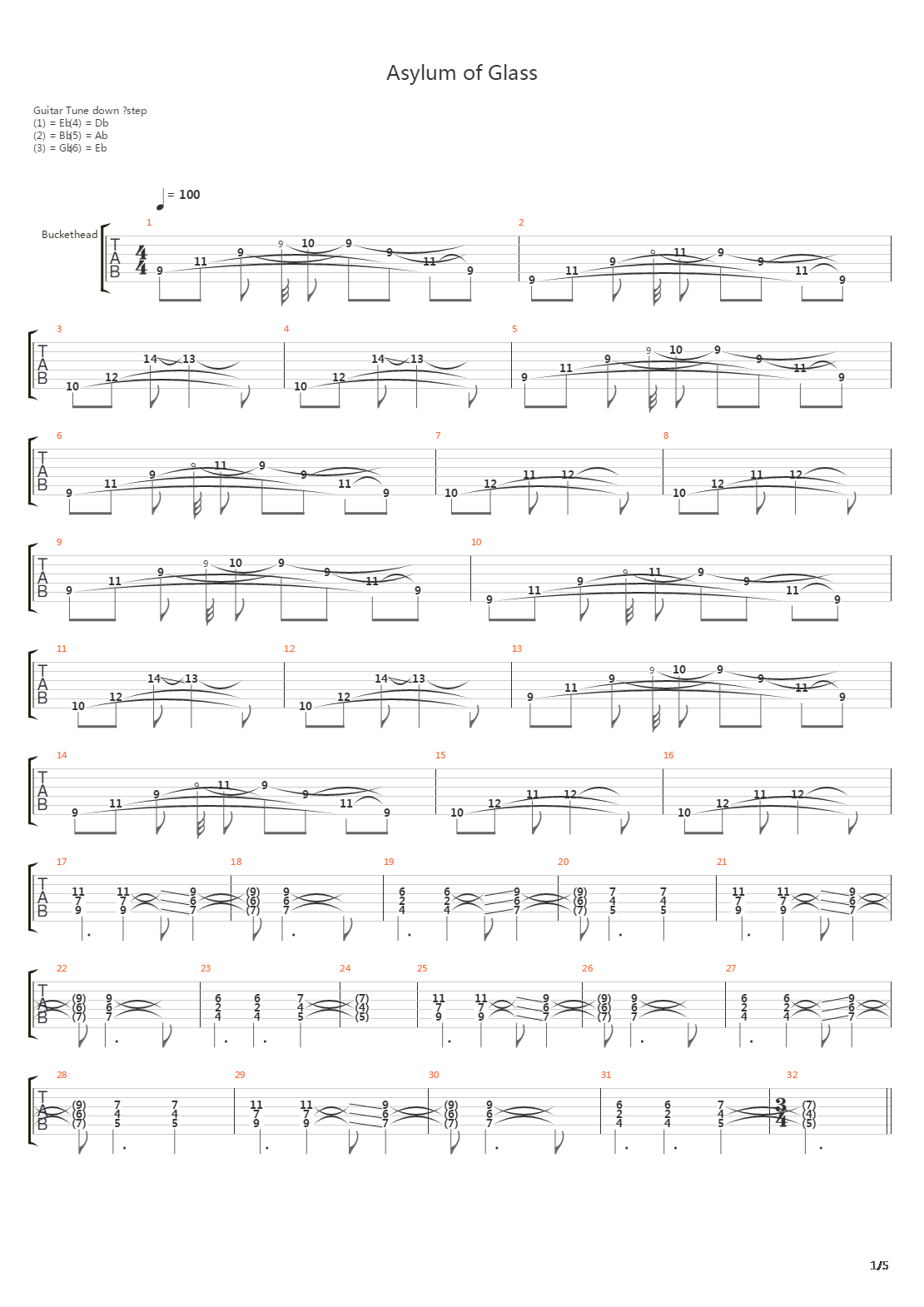 Asylum Of Glass吉他谱