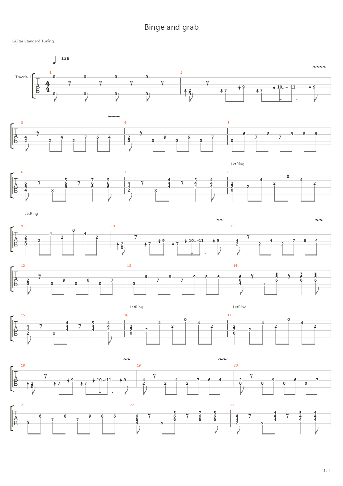 Binge And Grab吉他谱