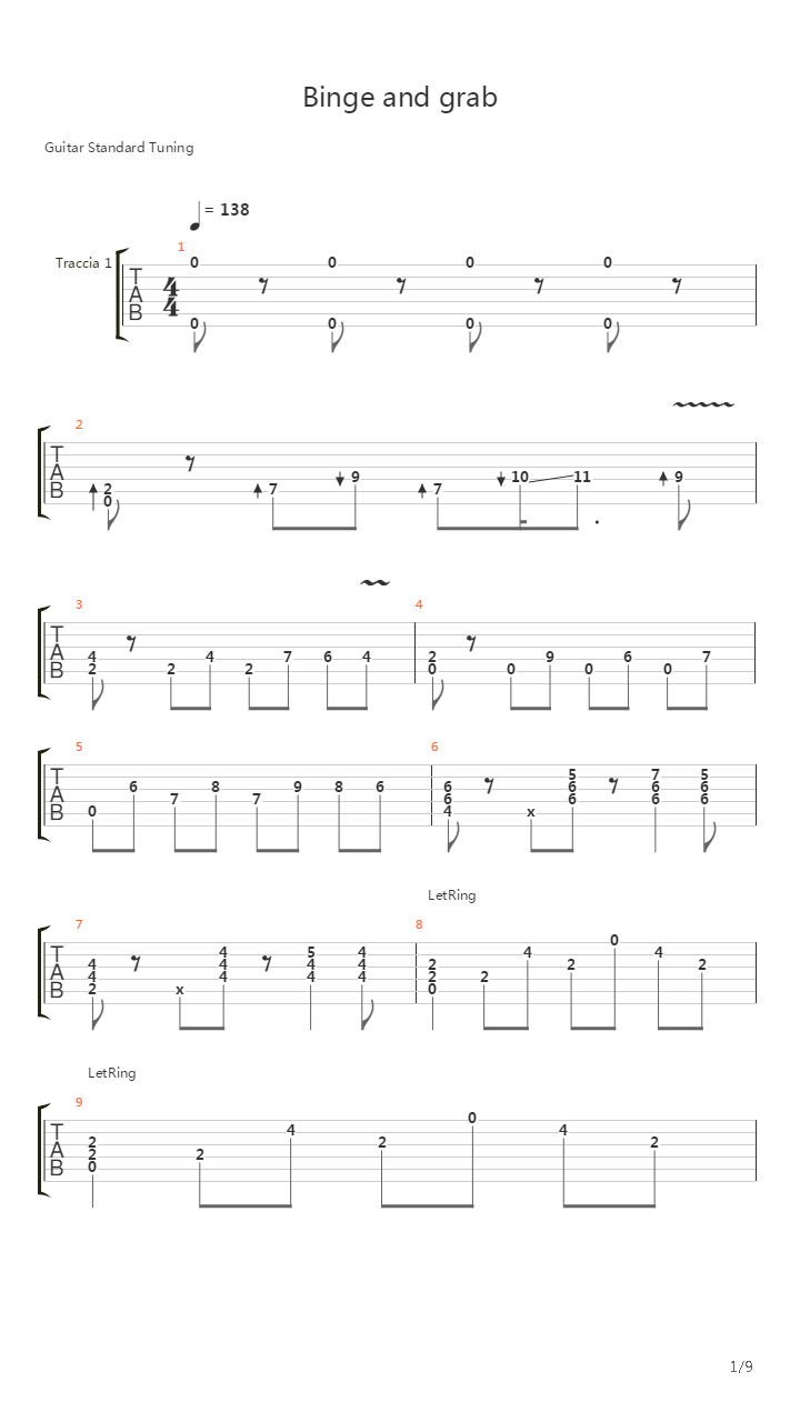 Binge And Grab吉他谱