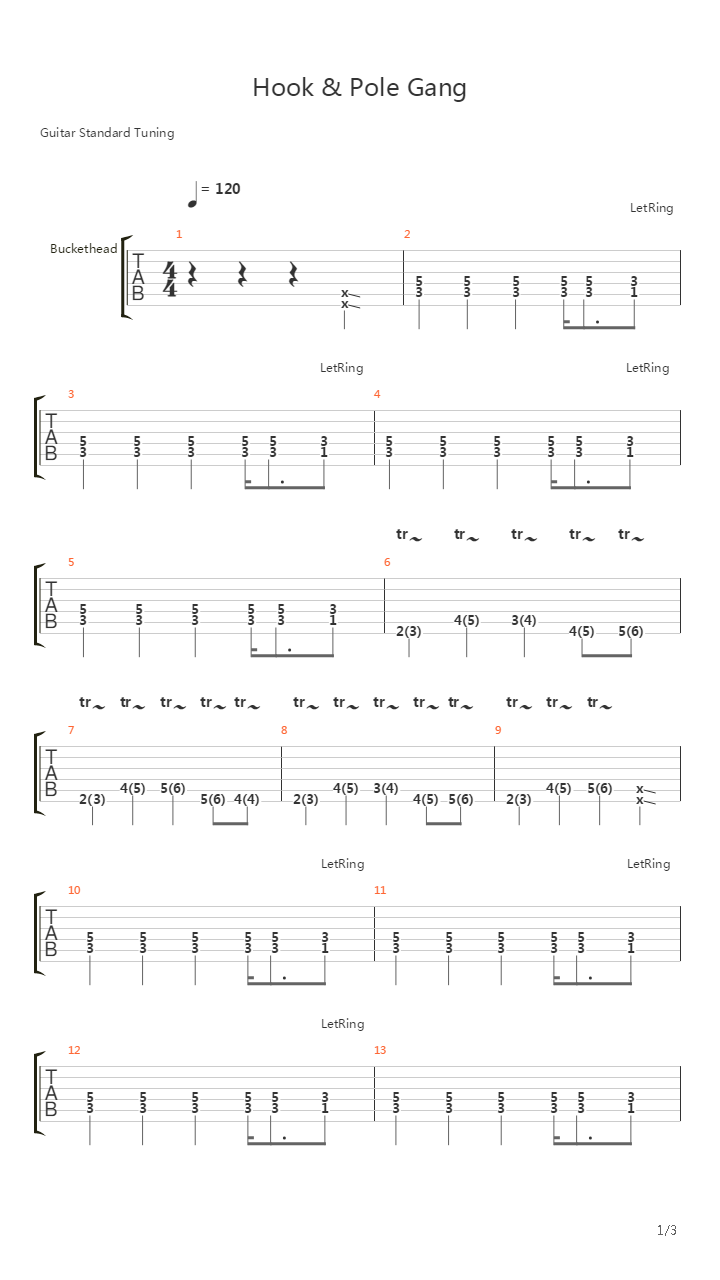 Hook And Pole Gang吉他谱