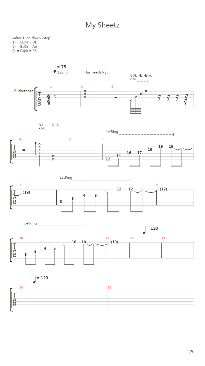 My Sheeetz吉他谱