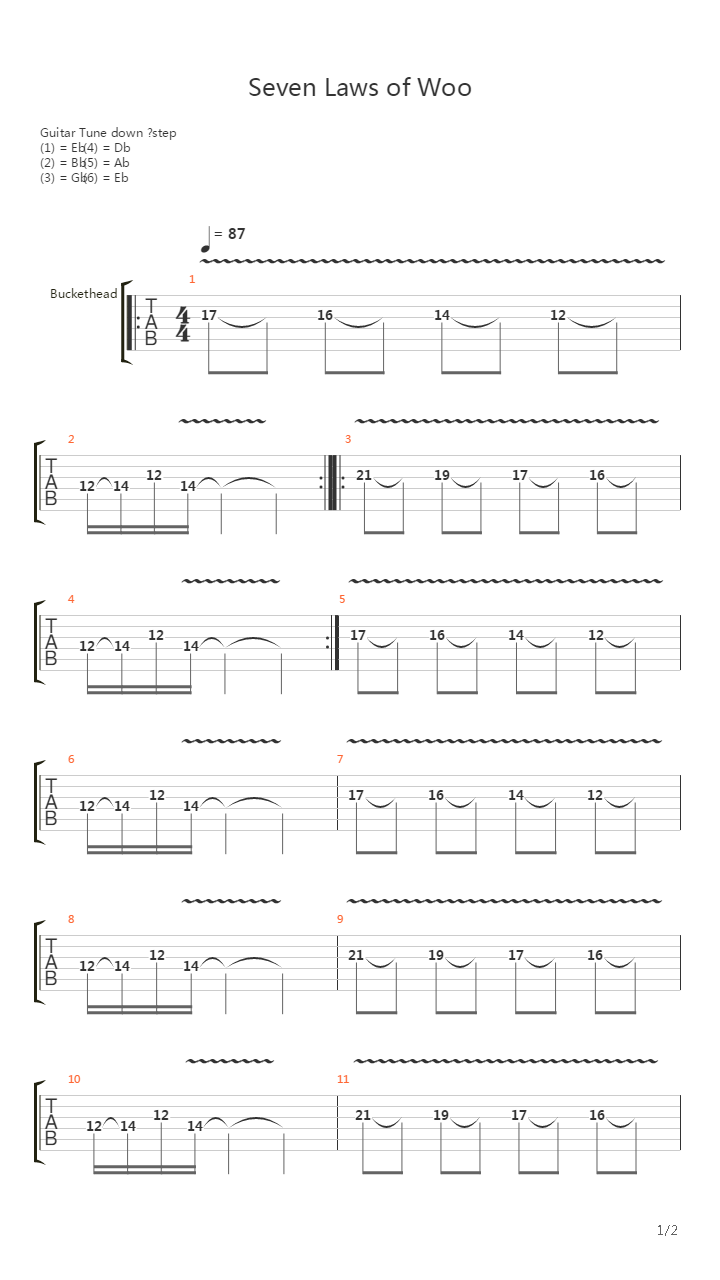 Seven Laws Of Woo吉他谱