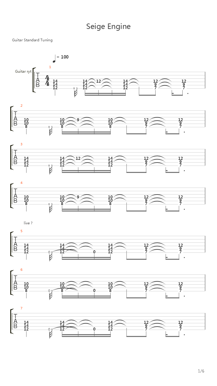 Siege Engine吉他谱