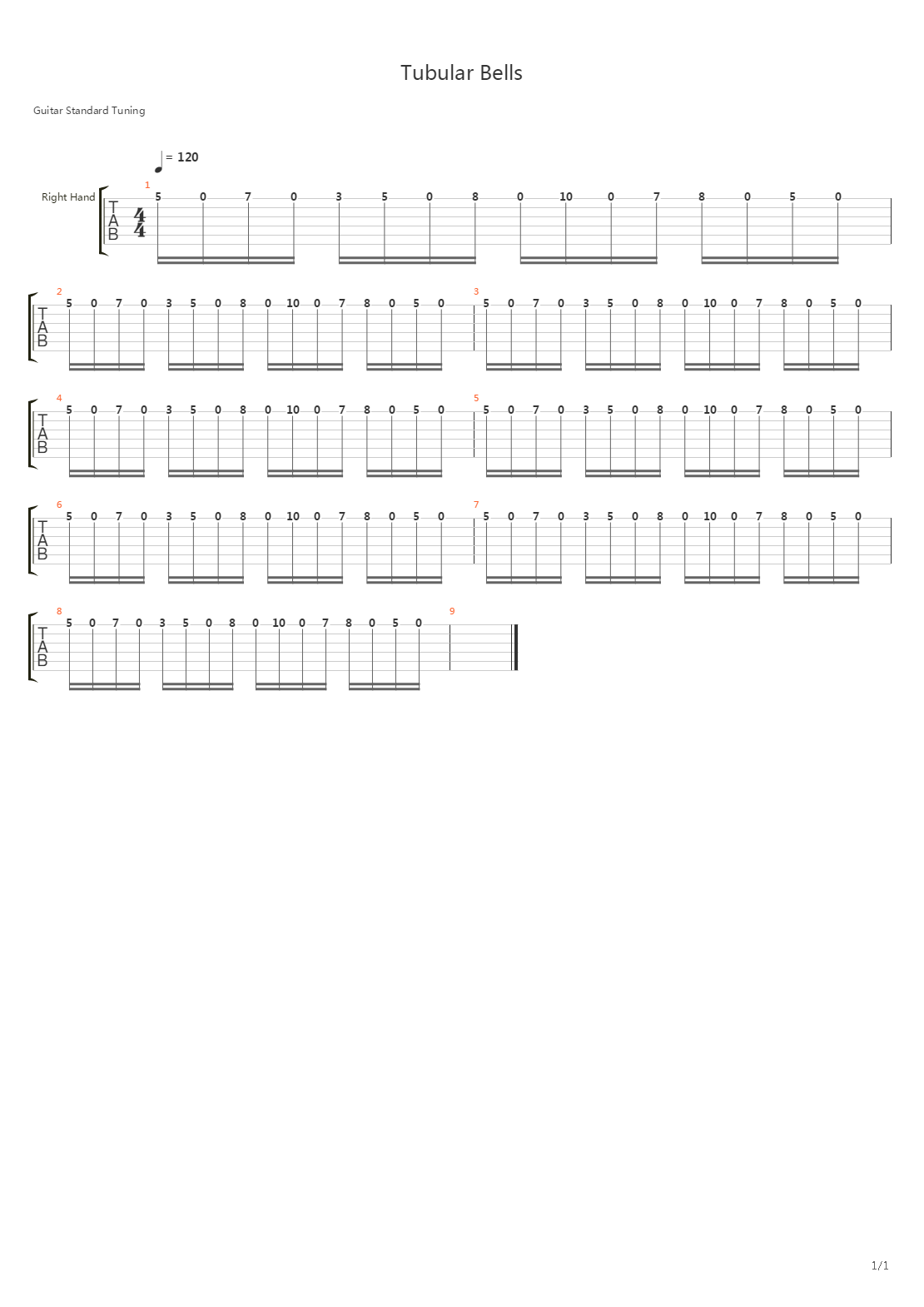 Tubular Bells吉他谱