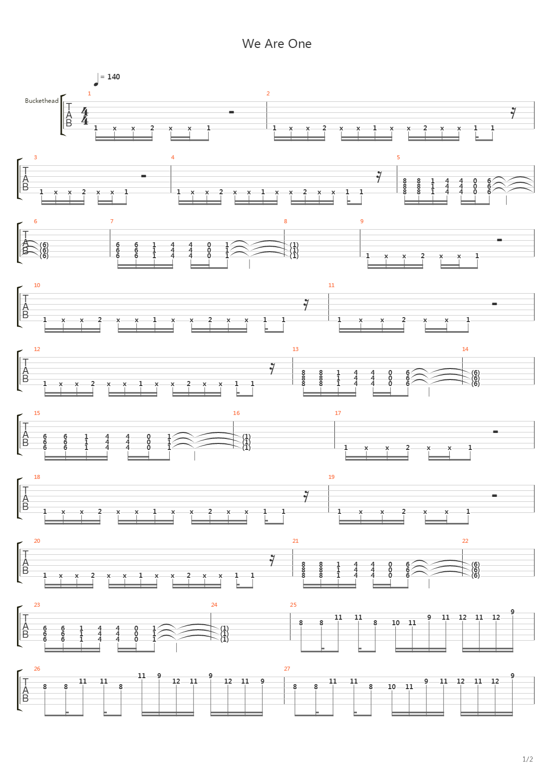 We Are One吉他谱