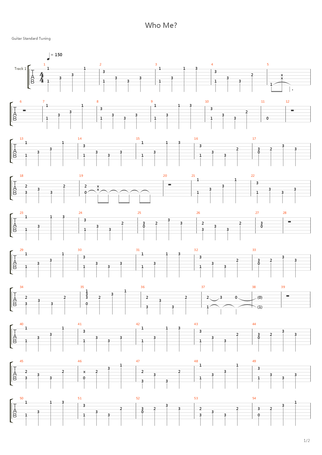 Who Me吉他谱