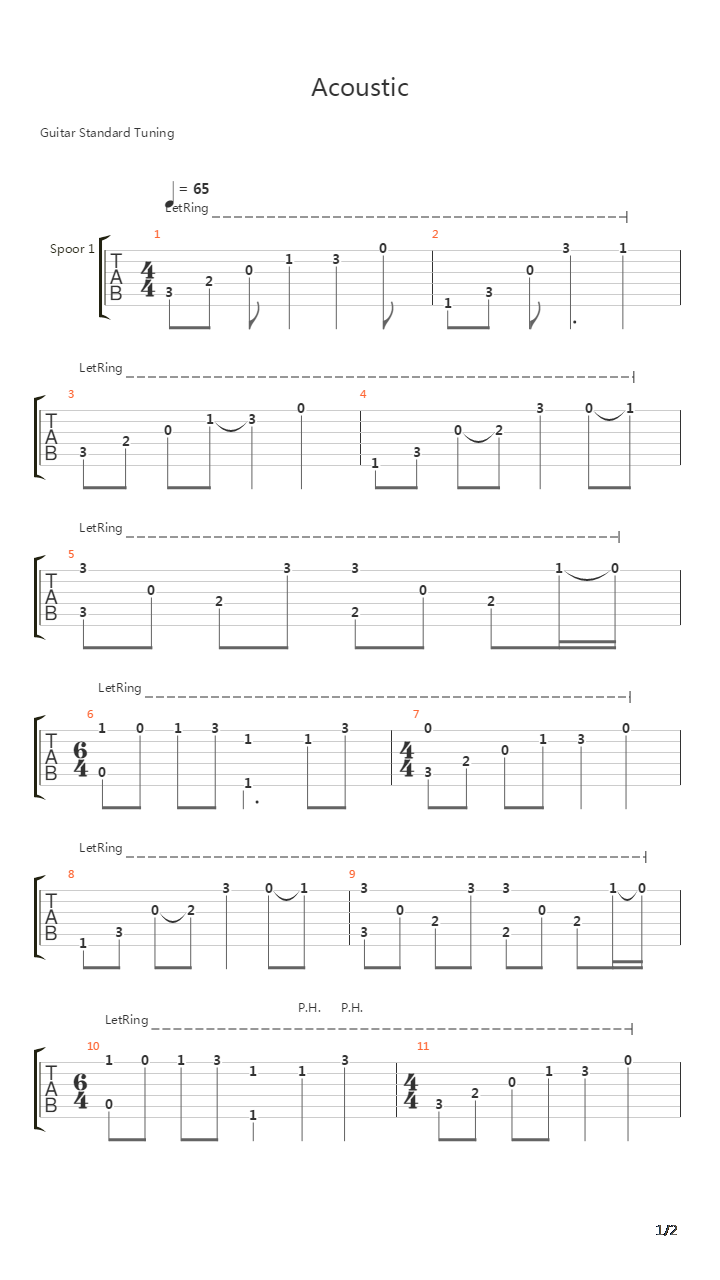 Acoustic吉他谱
