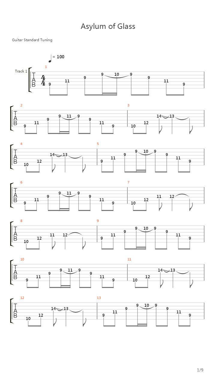 Asylum Of Glass吉他谱