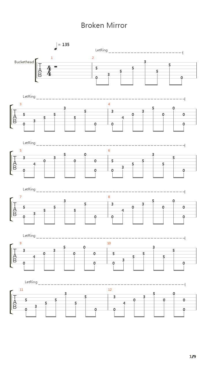 Broken Mirror吉他谱