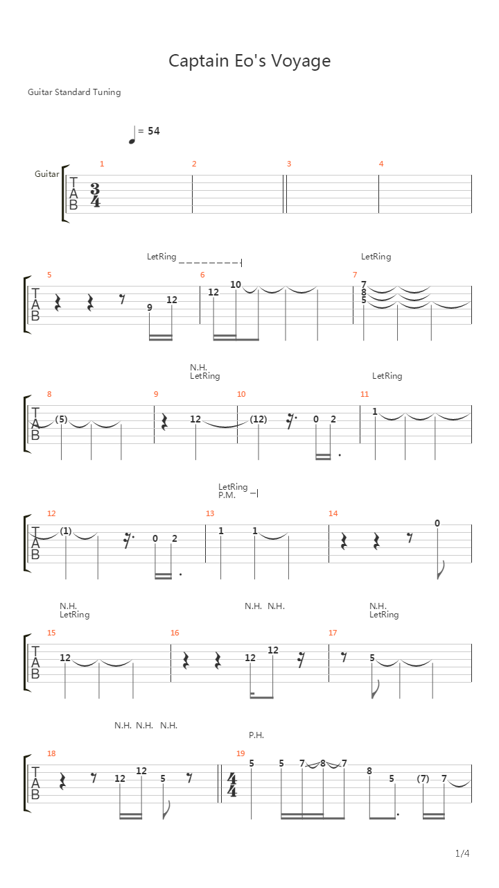 Captain Eo's Voyage吉他谱