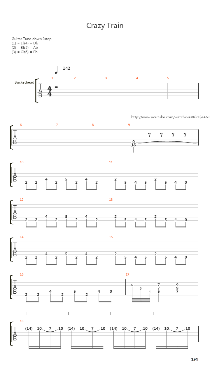 Crazy Train吉他谱