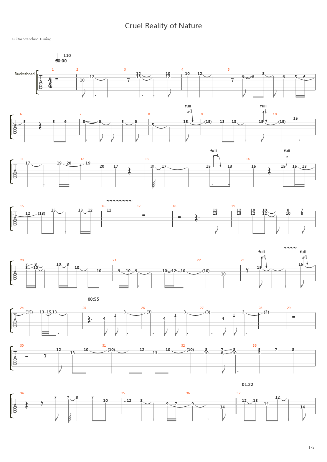 Cruel Reality Of Nature吉他谱
