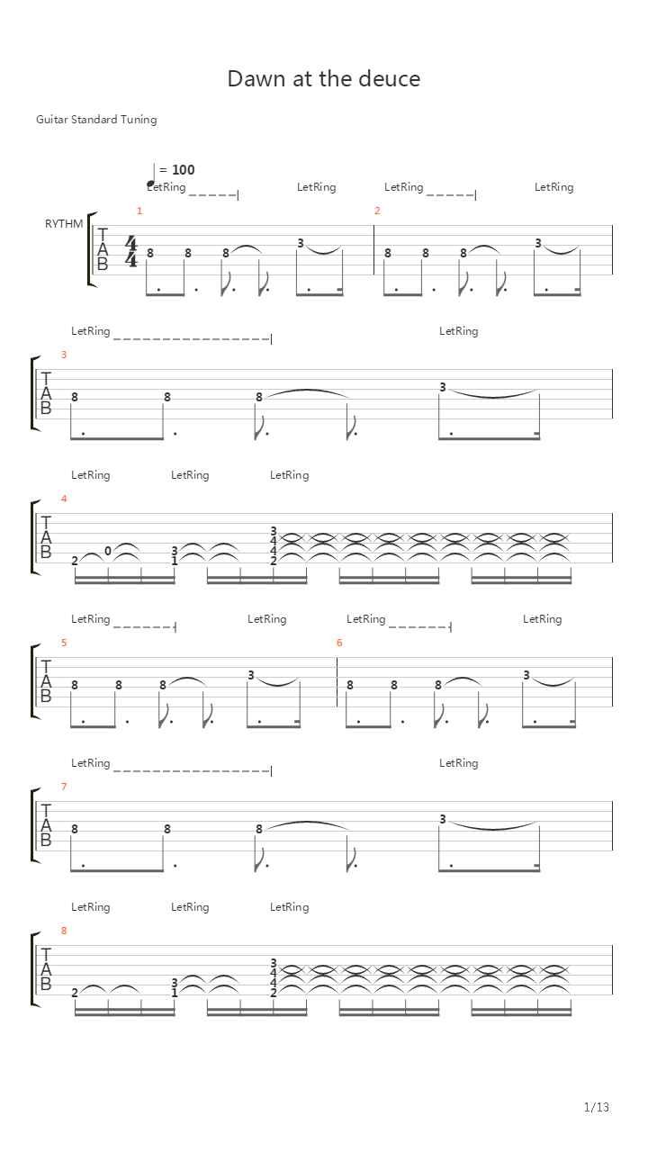 Dawn At The Deuce吉他谱