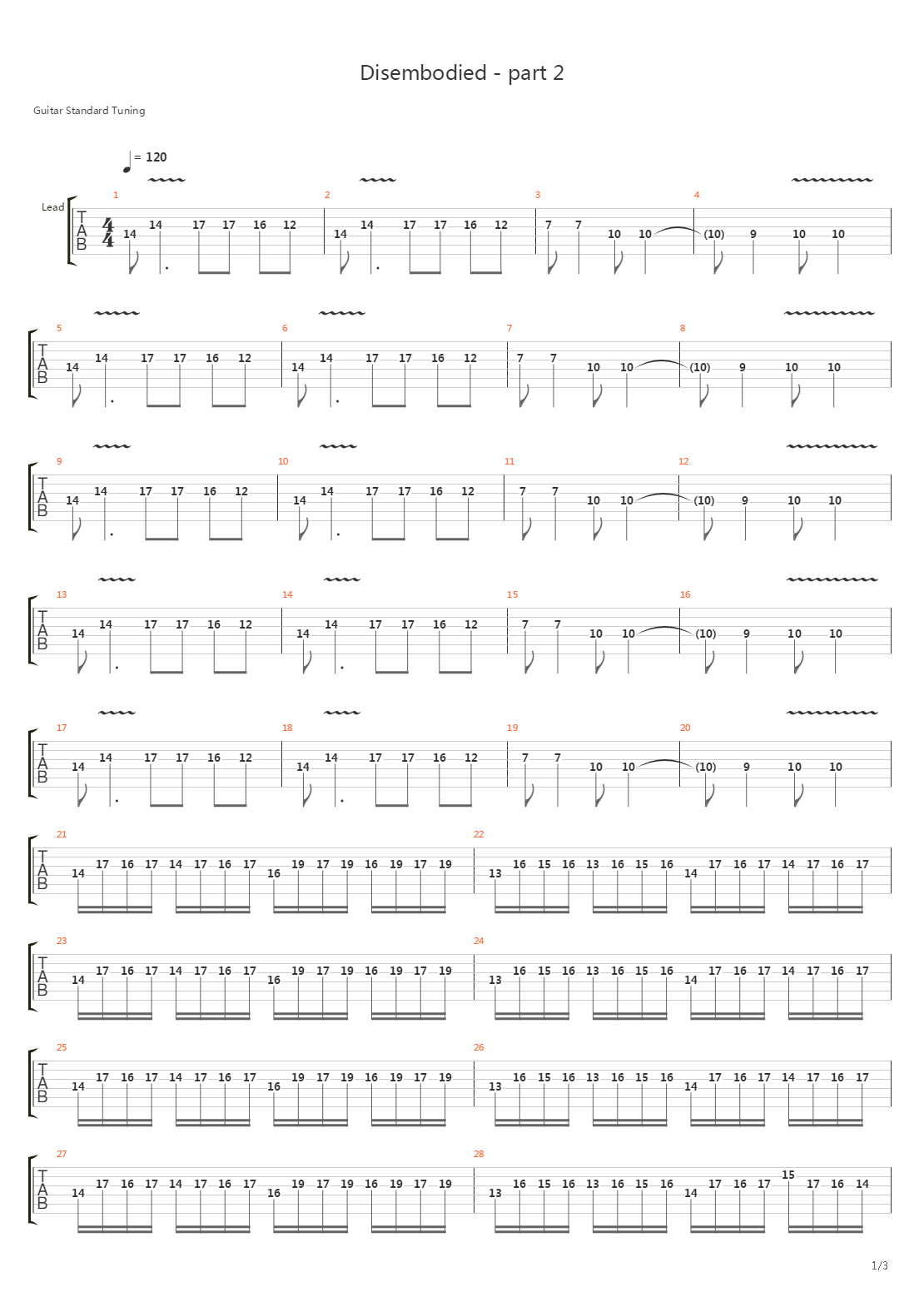 Disembodied Part 2吉他谱