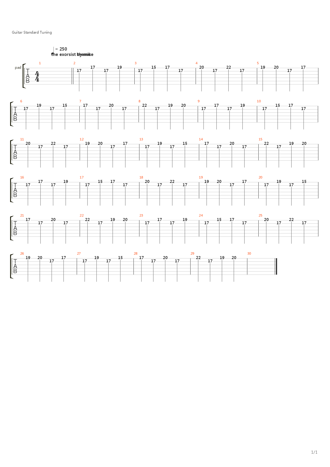 Exorcist Theme吉他谱