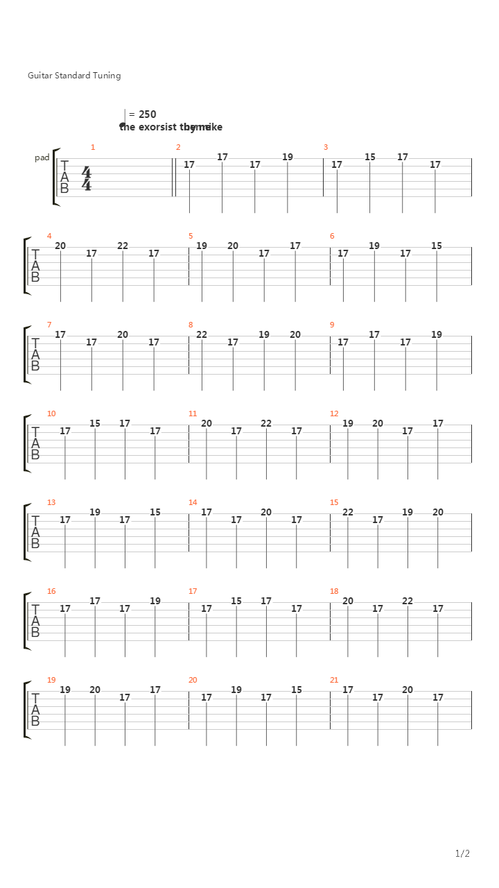 Exorcist Theme吉他谱