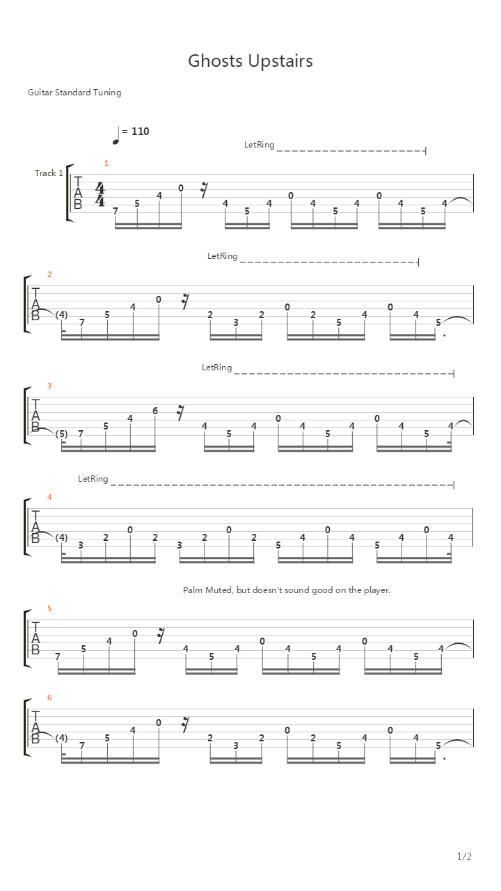 Ghosts Upstairs (Intro)吉他谱