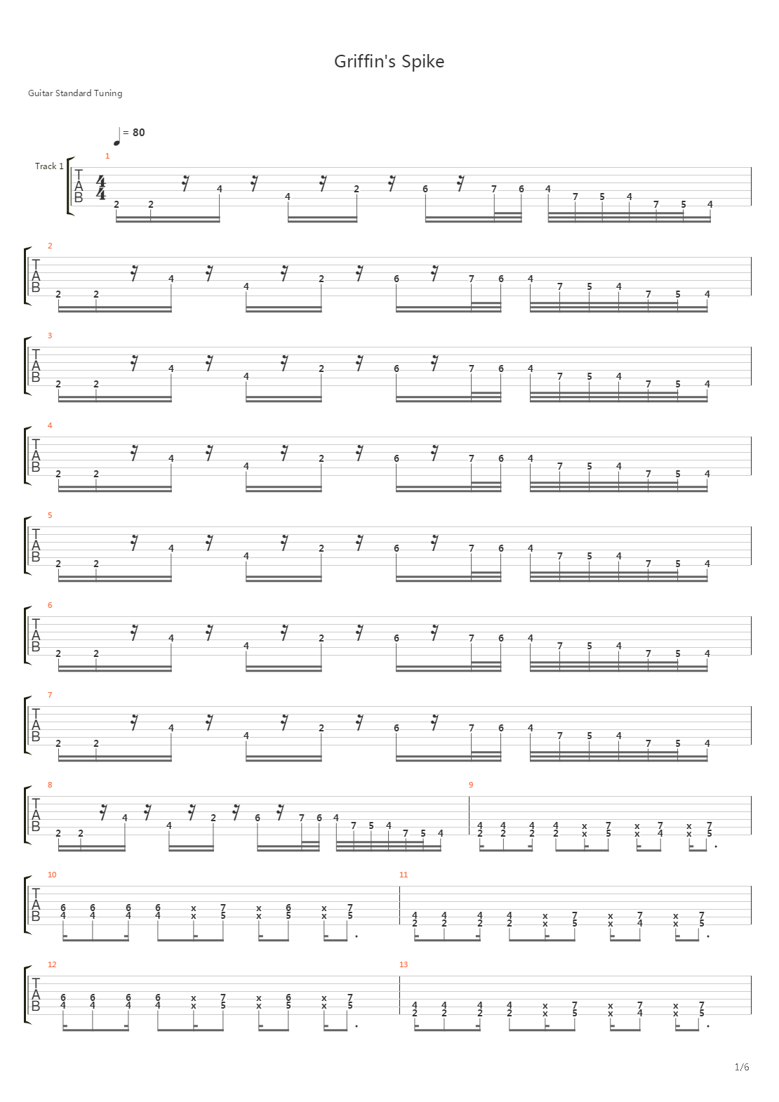 Griffins Spike吉他谱