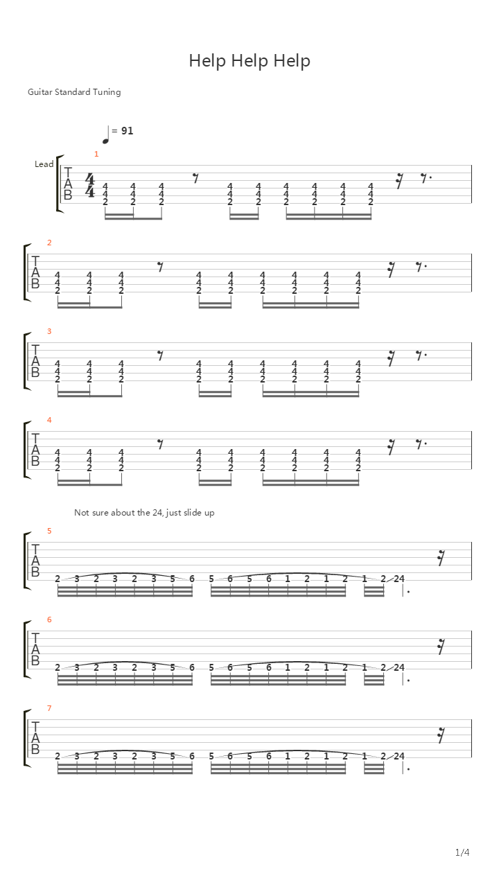 Help Help Help吉他谱