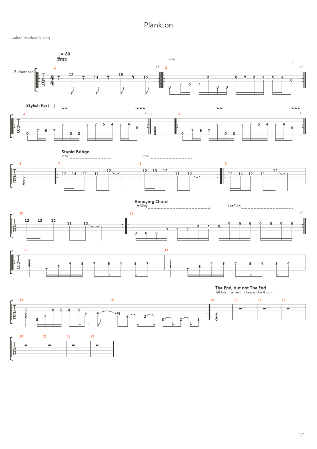 Plankton吉他谱