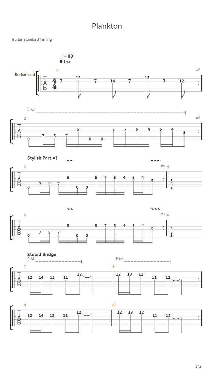 Plankton吉他谱