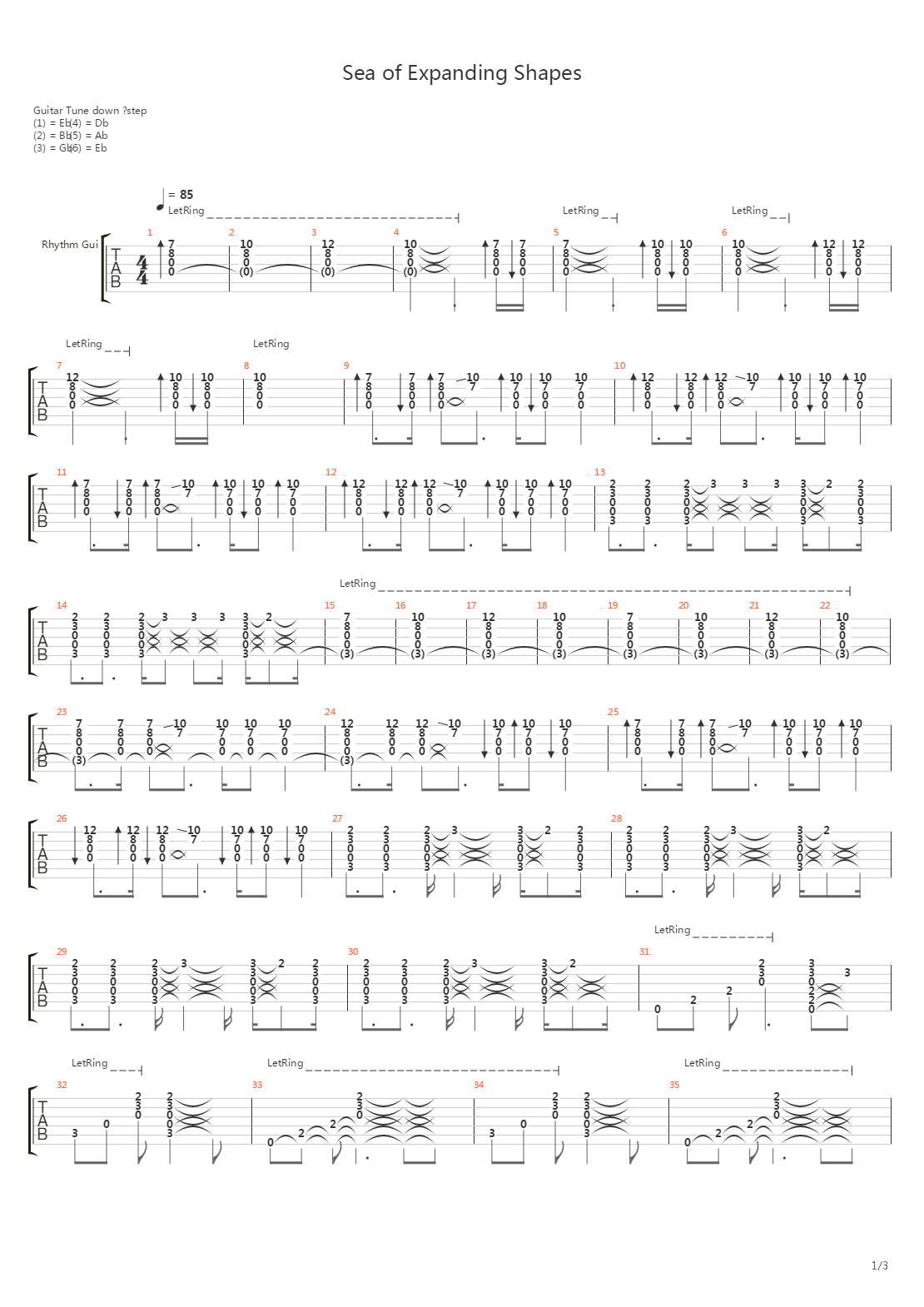 Sea Of Expanding Shapes吉他谱