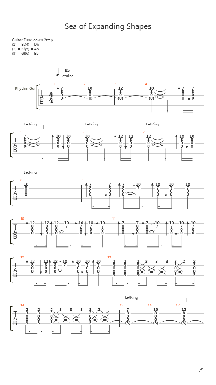 Sea Of Expanding Shapes吉他谱