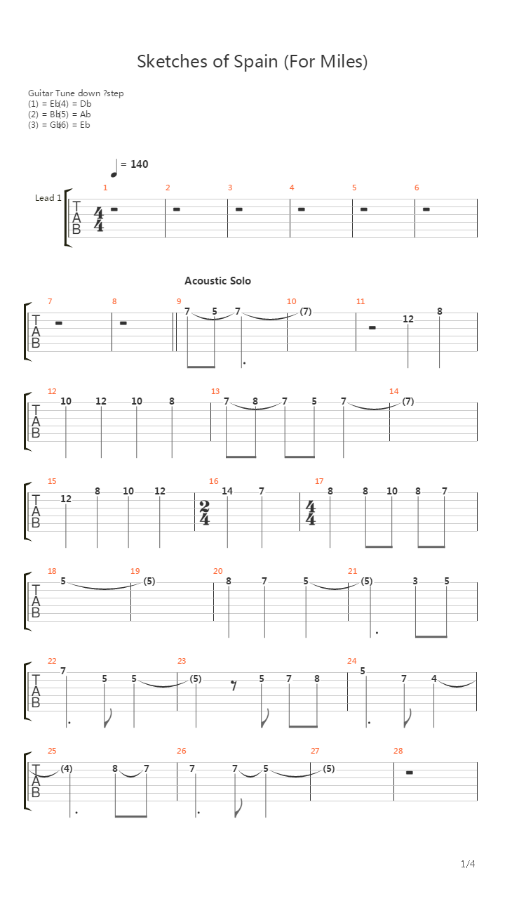 Sketches Of Spain For Miles吉他谱