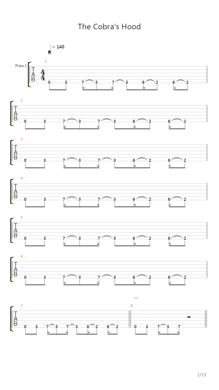 The Cobra's Hood吉他谱