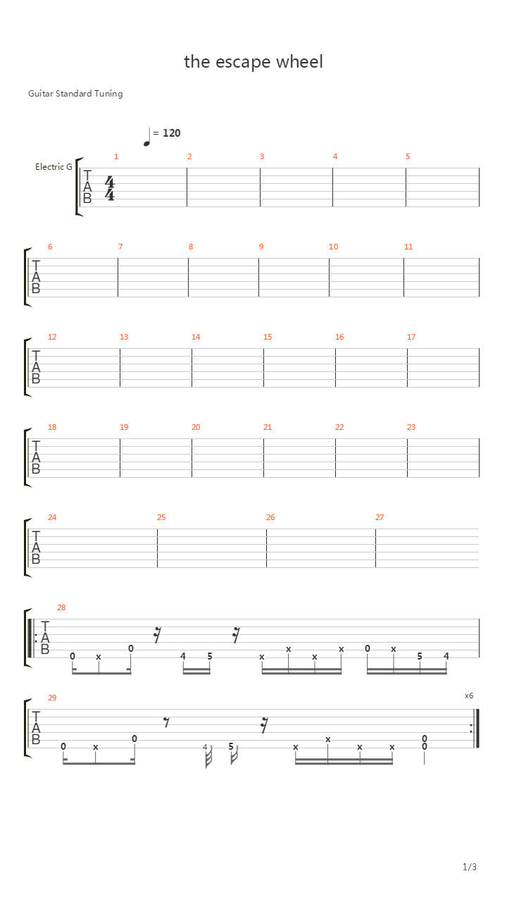 The Escape Wheel吉他谱