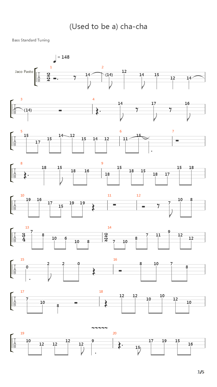 (Used to be a) cha-cha吉他谱