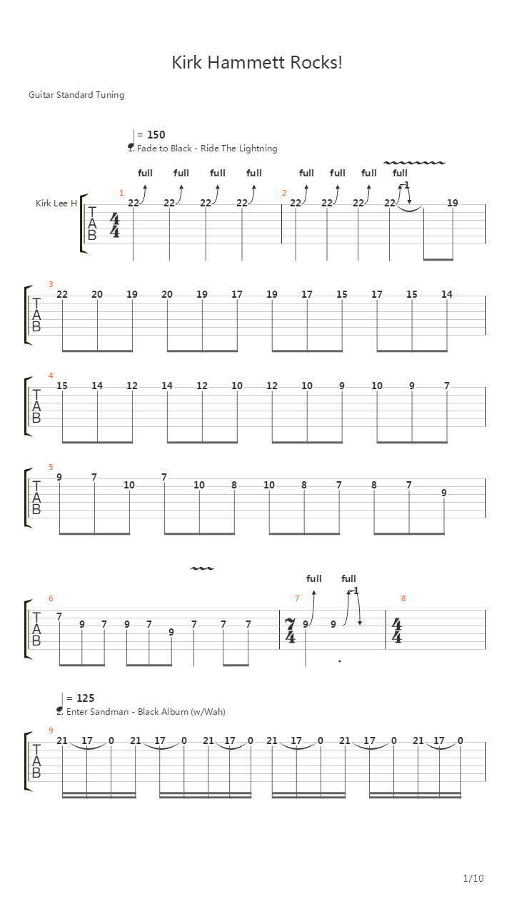 ...A Tribute To Kirk Hammett吉他谱
