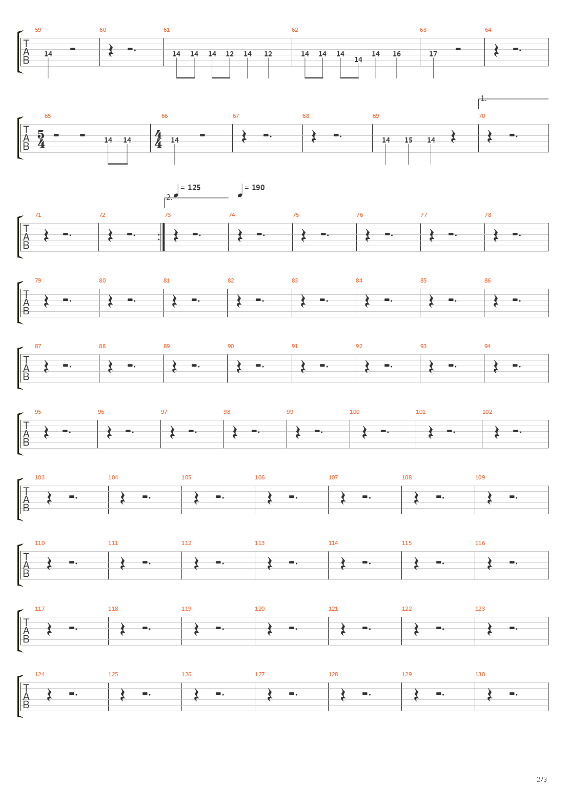 Battery吉他谱