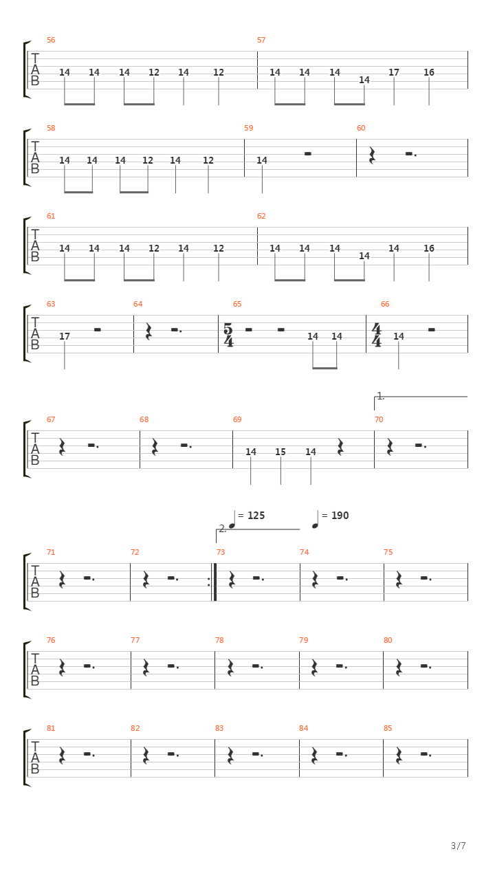 Battery吉他谱