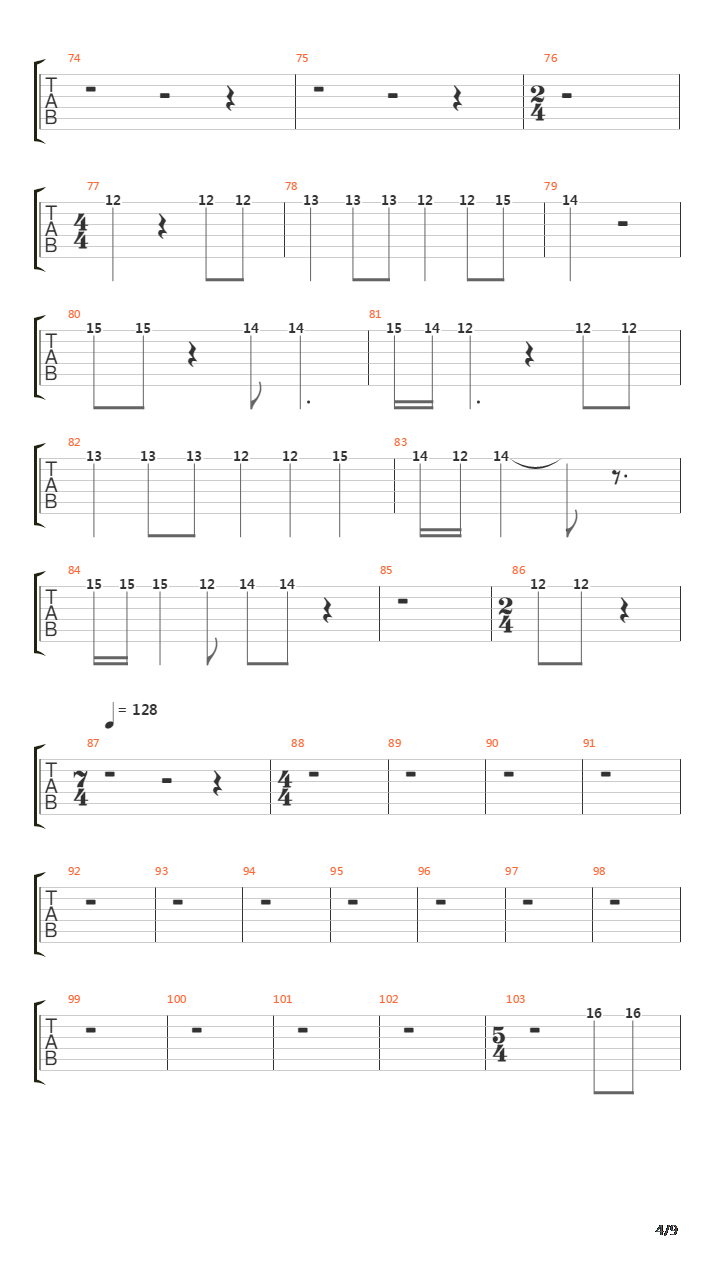 Blackened吉他谱