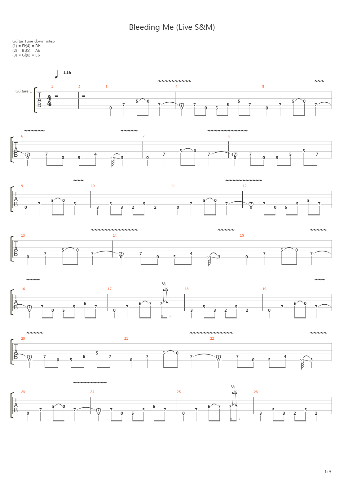 Bleeding Me (Live S&M)吉他谱