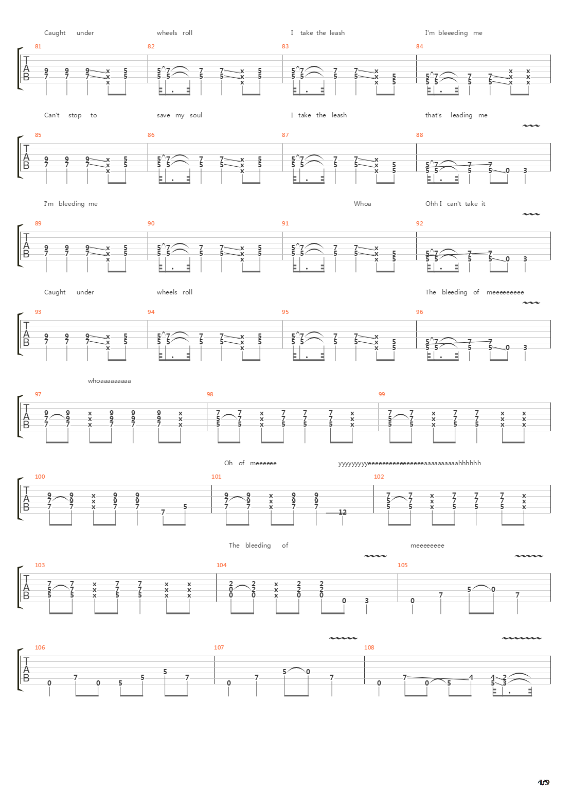 Bleeding Me吉他谱