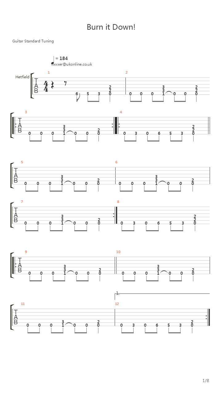Burn It Down吉他谱