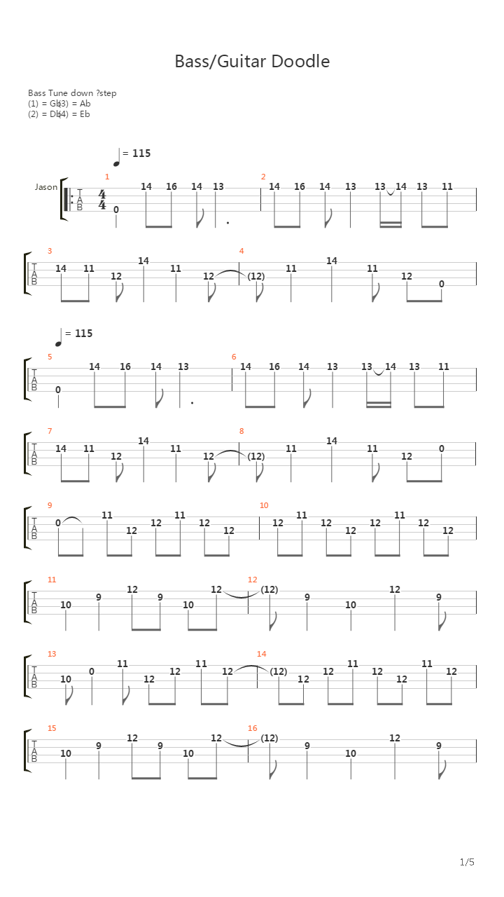 Cunning Stunts Bass Guitar Doodle吉他谱