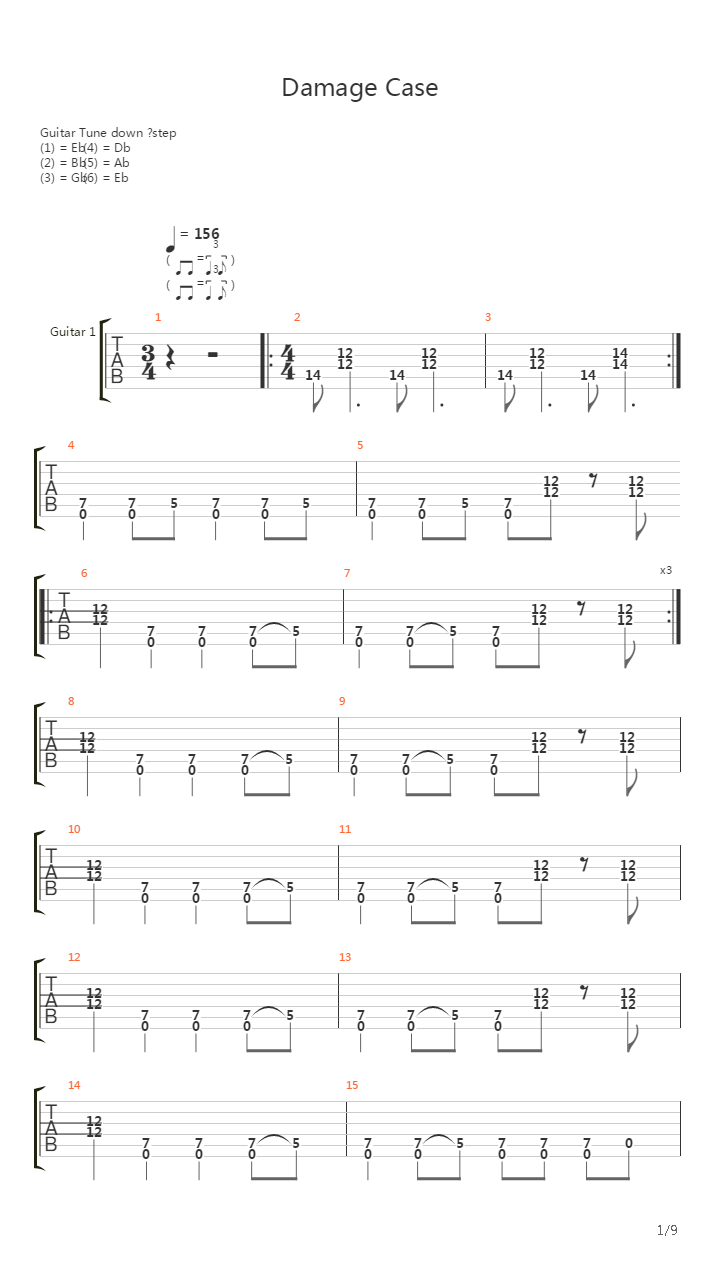 Damage Case吉他谱