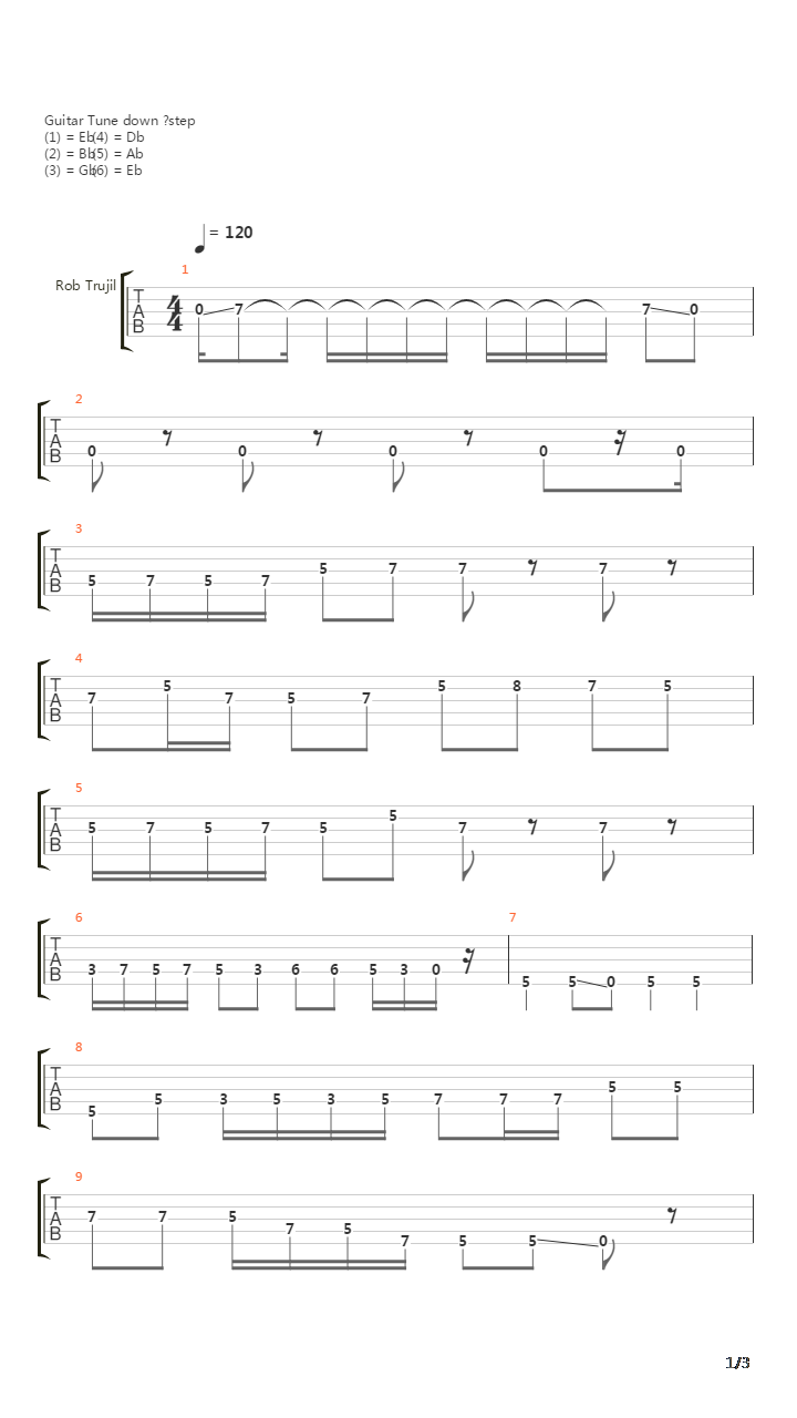 For Whom The Bell Tolls (Rob Trujillo Bass Solo)吉他谱