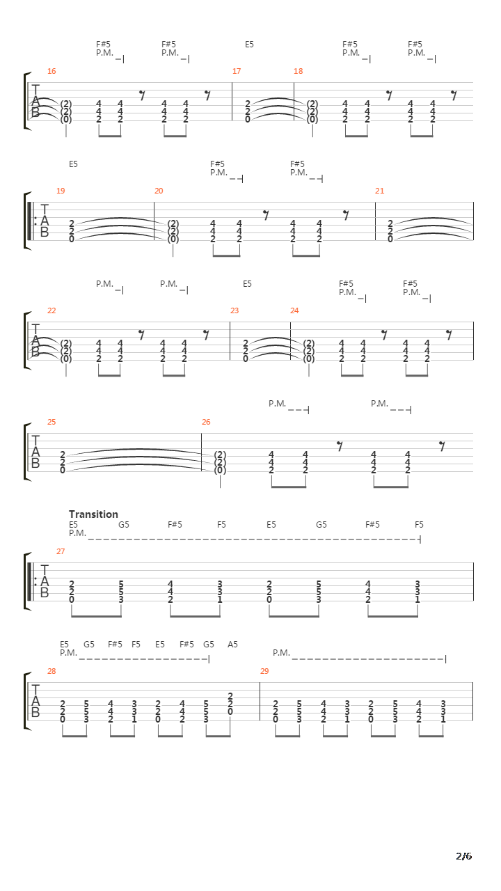 For Whom The Bell Tolls吉他谱