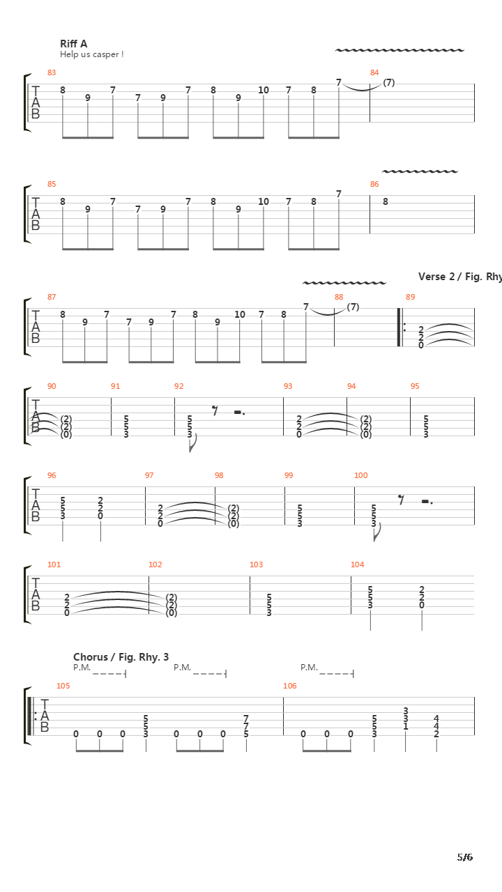 For Whom The Bell Tolls吉他谱