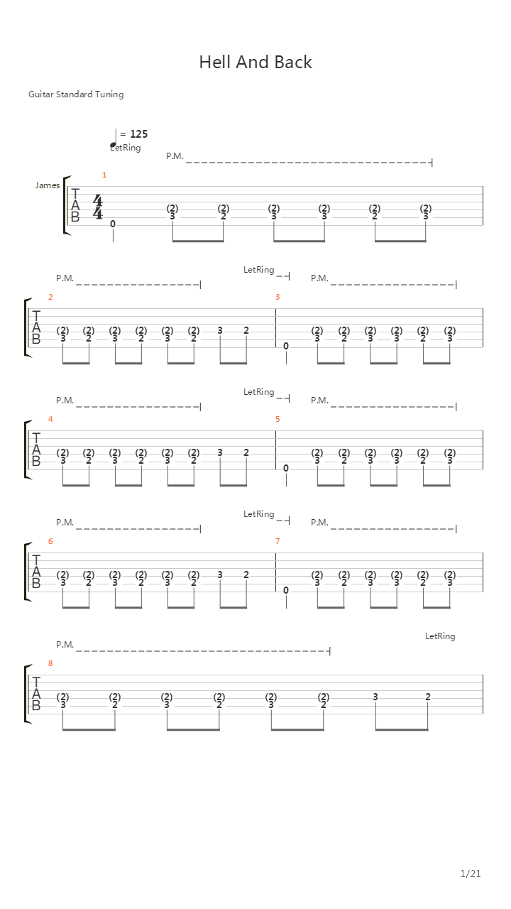 Hell And Back吉他谱