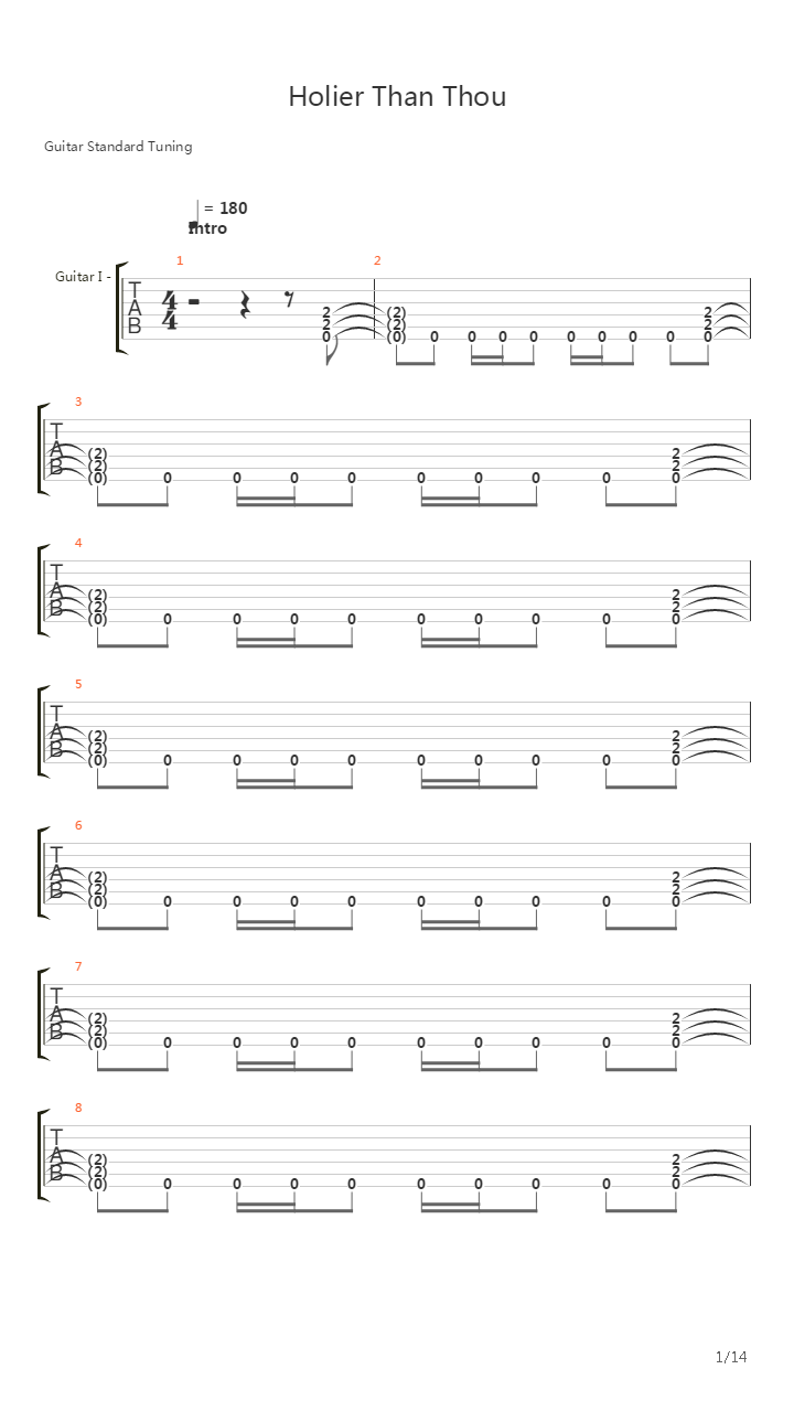 Holier Than Thou吉他谱